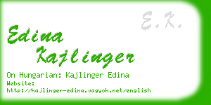 edina kajlinger business card